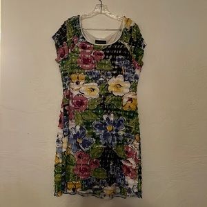Connected apparel printed cap sleeve tiered Dress Size 16 Knee length